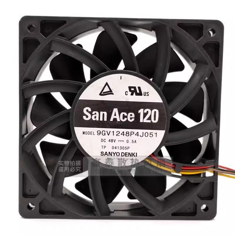 Sanyo 9GV1248P4J051 12025 DC48V 0.50A 4-Wire Server Cooling Fan