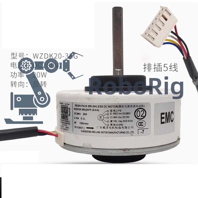 Air Conditioning Motor 20W WZDK20-38G (ZKFP-20-8-6) Brushless DC Fan Motor