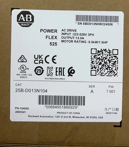 Allen-Bradley PowerFlex 525 AB 25B-D013N104 AC Drive NEW - ALLEN-BRADLEY