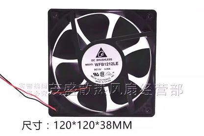 Delta WFB1212LE 12038 DC12V 0.35A 12CM 2-Wire Server Cooling Fan
