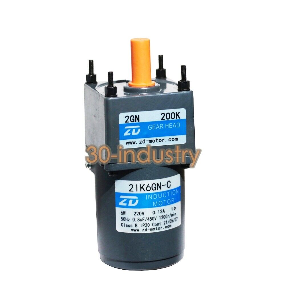 ZD AC Gear Motor 2IK6GN-C 6W 220V 0.13A for Industrial Use - ZD