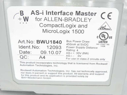 BIHL+WIEDEMANN BWU1840 PLC Module - BIHL+WIEDEMANN