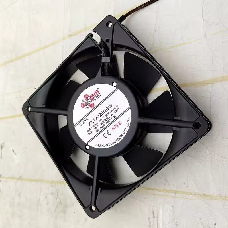 1PCS ZHUXUN ZX12025NGW 220V 14W 12025 12CM High Temperature Cooling Fan