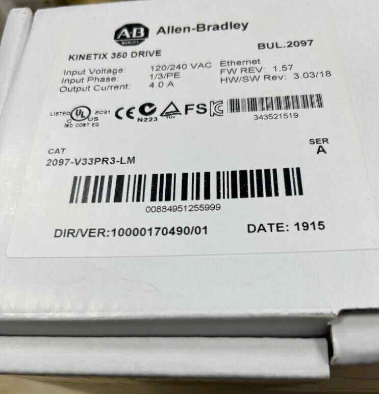 Allen-Bradley Kinetix 350 Servo Drive - 2097-V33PR3 - ALLEN-BRADLEY