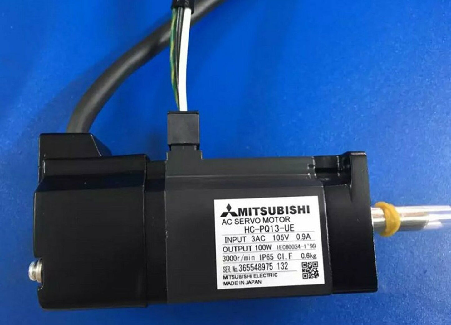 used Mitsubishi AC SERVO MOTOR HC-PQ13-UE HCPQ13UE Tested in good condition - MITSUBISHI