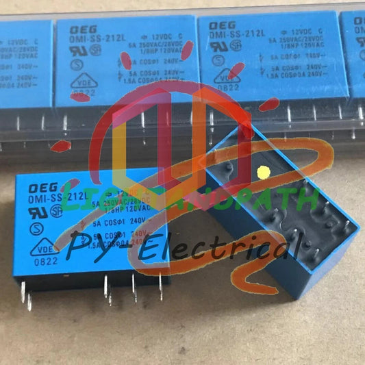 5Pcs OEG OMI-SS-212L 12VDC Power Relay 5A 250VAC 8 Pins