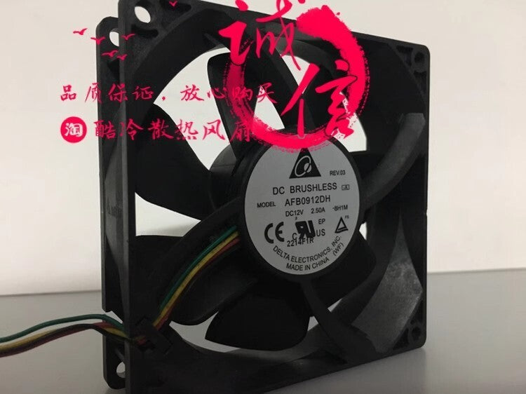 Delta AFB0912DH 9025 DC12V 2.50A 9CM 4-Wire PWM Case Cooling Fan
