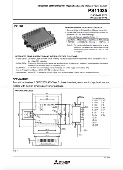 MITSUBISHI PS11035 Power supply module Quality assurance - MITSUBISHI