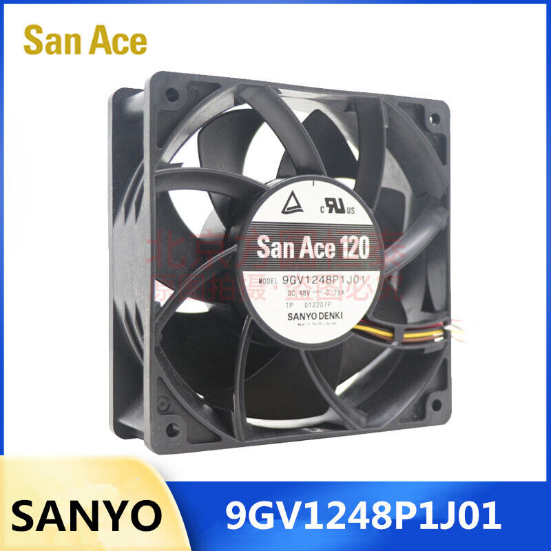 new 1pcs SANYO 9GV1248P1J01 48V 0.75A 12038 12CM 4-wire Server Cooling Fan