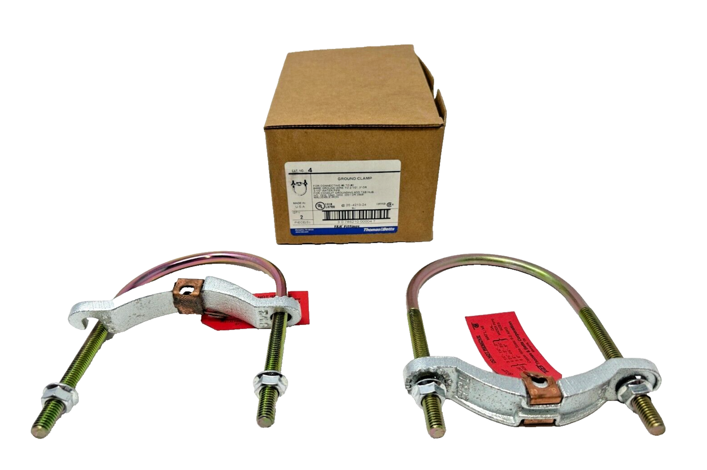 new (2) Thomas & Betts Cat. No. 4 Ground Clamp - THOMAS & BETTS