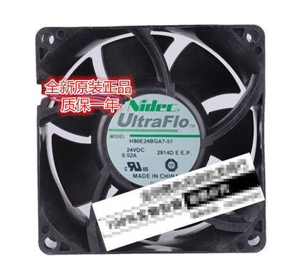 NIDEC H80E24BGA7-51 DC24V 0.52A 8038 8CM inverter cooling fan