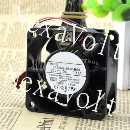 For NMB-MAT 2410ML-05W-B69 DC 24V 0.17A 60*60*25mm Inverter Cooling Fan 3pin