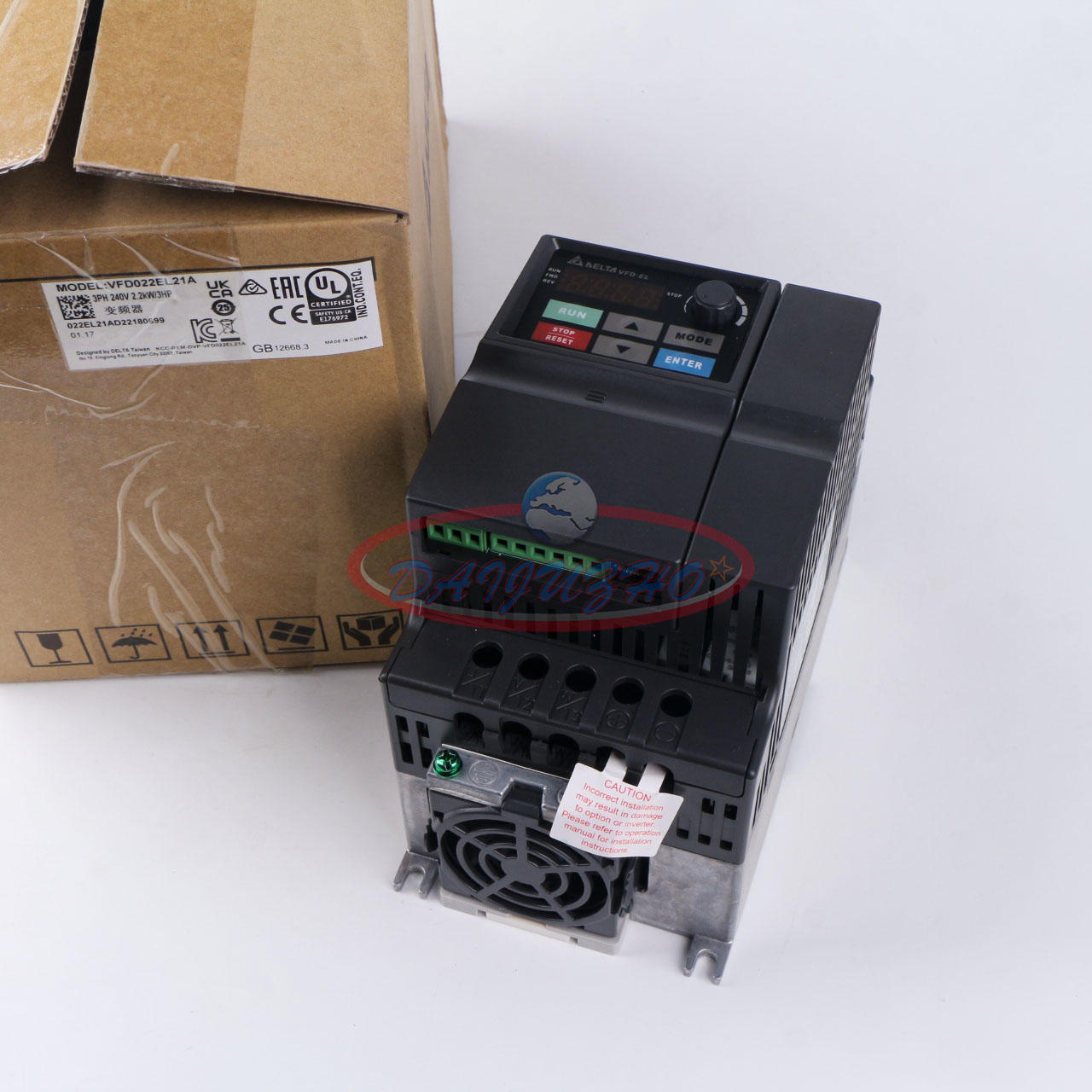 One Delta Inverter VFD Drive VFD022EL21A 1Phase 220V 2.2KW 3HP 0.1-600V - DELTA