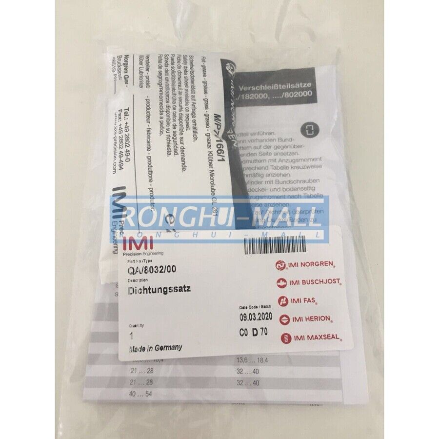 NORGREN Cylinder Service Kit QA/8032/00 - NORGREN