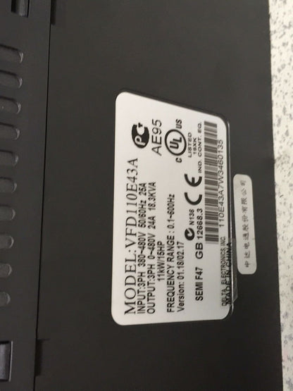 DELTA VFD110E43A 3Phase Inverter 11kw 15HP 380V 600Hz - DELTA
