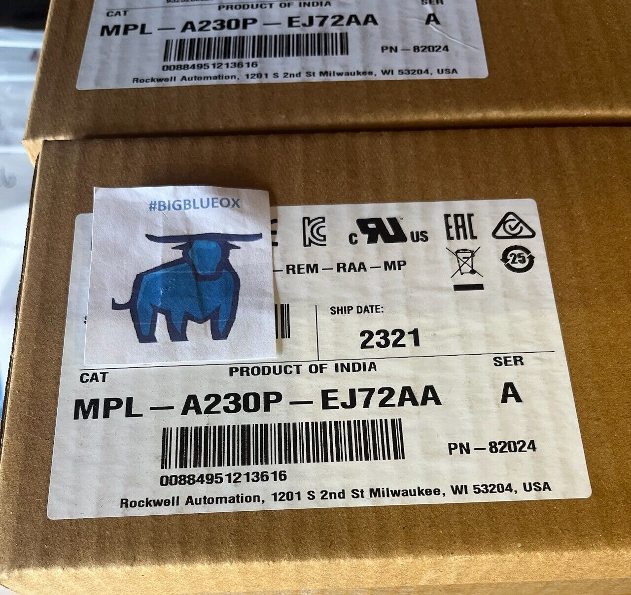 Allen-Bradley MPL-A230P-EJ72AA Inverter Motor Servo, High Performance AC Servo Motor - ALLEN-BRADLEY