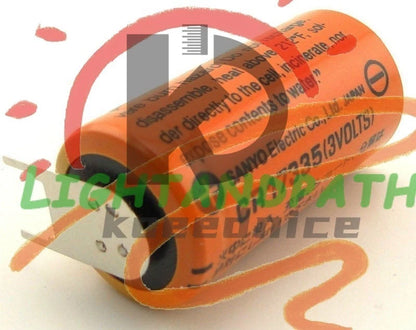 2pcs SANYO CR17335 3V PLC Battery 3P tabs to Repair Saab Cell Pin Type +2P-1P #L