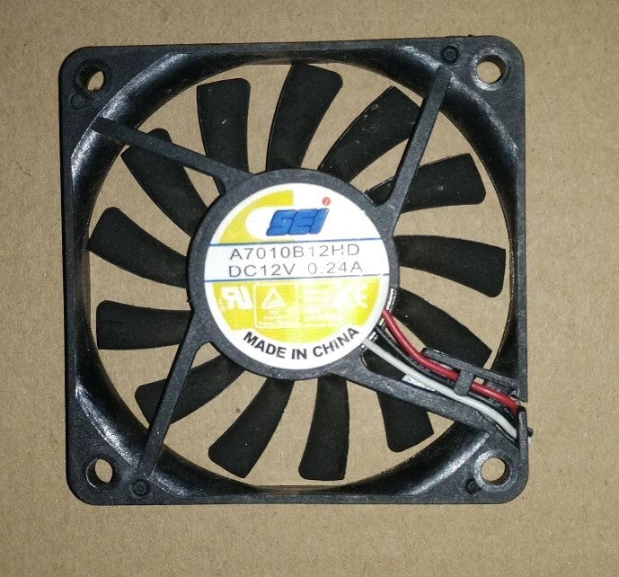 SEI A7010B12HD 7010 DC12V 0.24A 7CM 3-Wire Cooling Fan