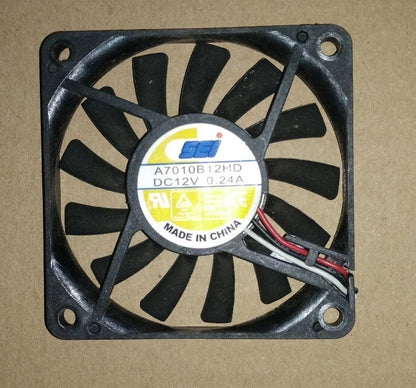 SEI A7010B12HD 7010 DC12V 0.24A 7CM 3-Wire Cooling Fan