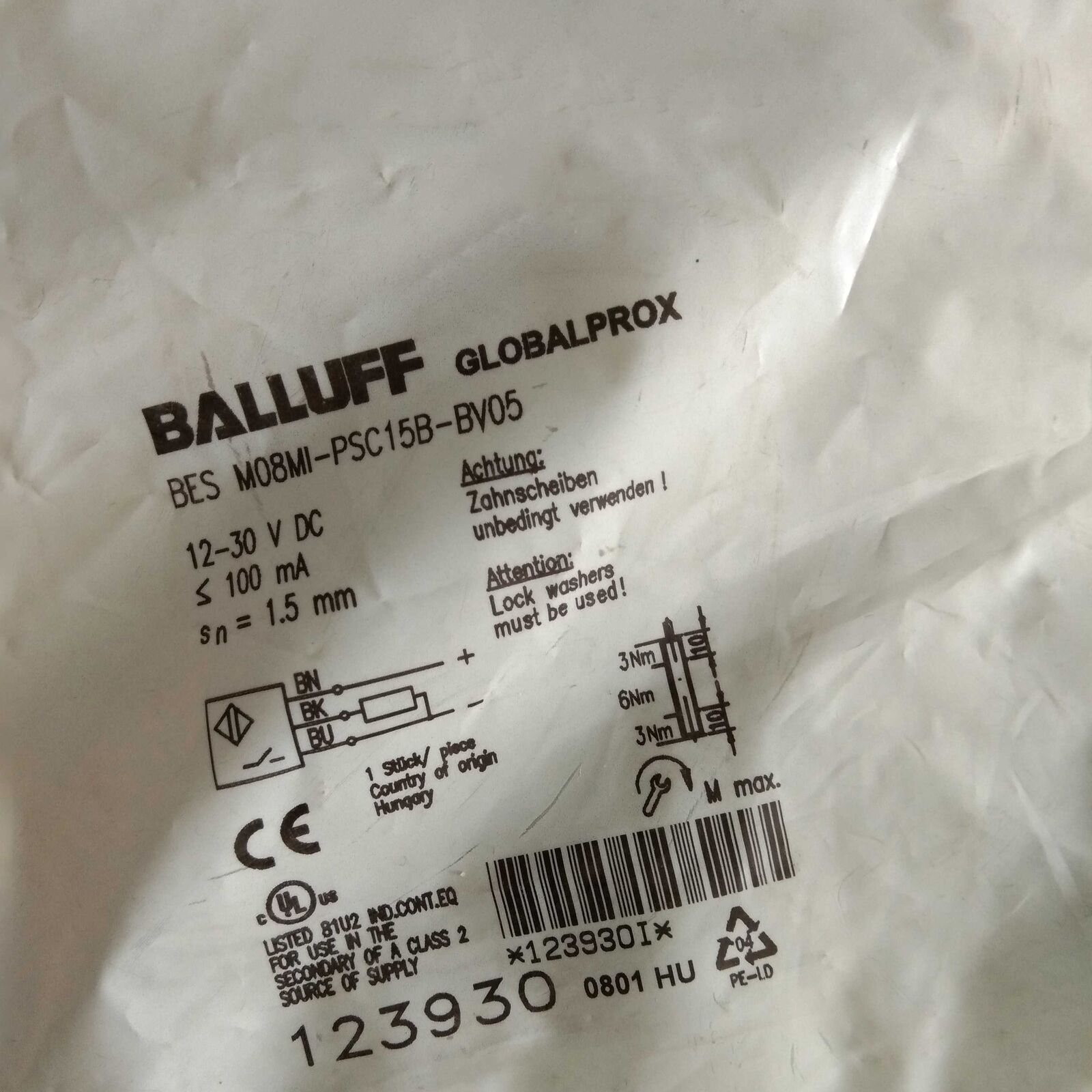 new ONE BALLUFF BES M08MI-PSC15B-BV05 Photoelectric Sensor - BALLUFF