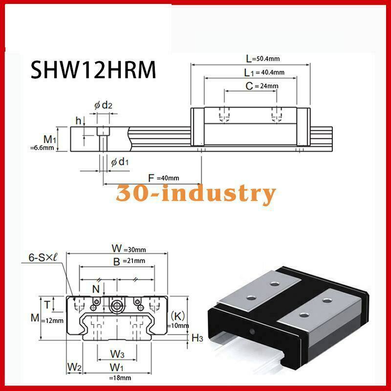 1Pcs Linear Guide Slider SHW12HRM for Smooth Precision Movement - VENDOR NAME
