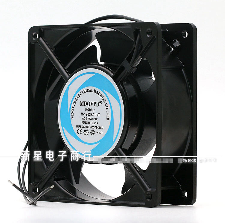 1pcs  MDOVPD M-12038-L/T 110V 12038 12CM 0.21A Double Ball AC Cabinet Fan