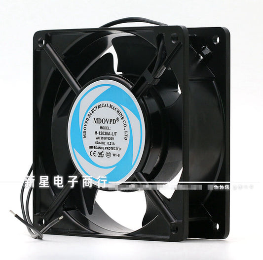 1pcs  MDOVPD M-12038-L/T 110V 12038 12CM 0.21A Double Ball AC Cabinet Fan