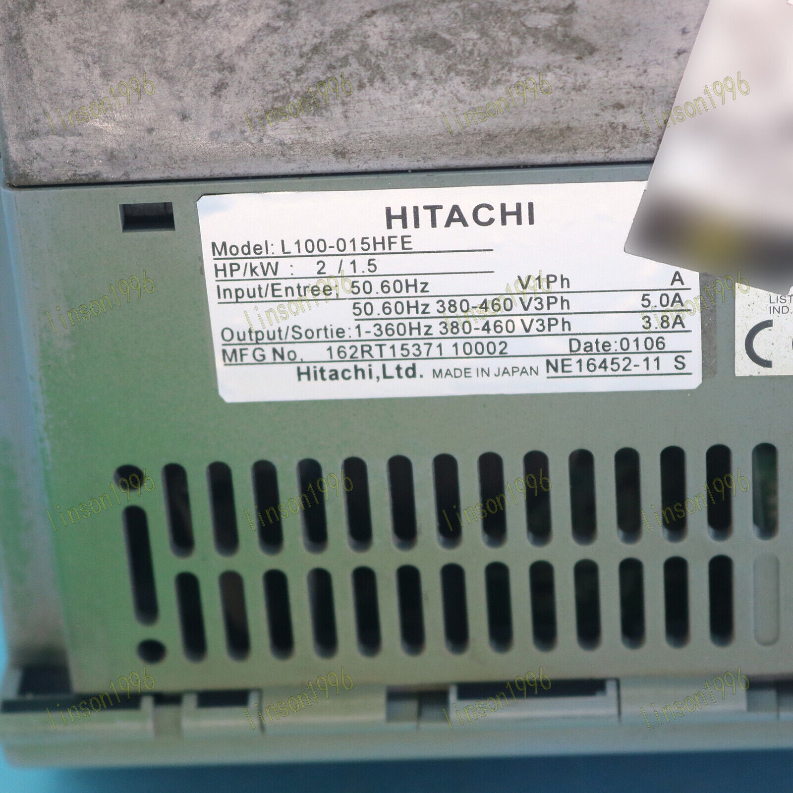 used 1PC  Hitachi L100-015HFE 1.5KW 380V Inverter ship Hitachi