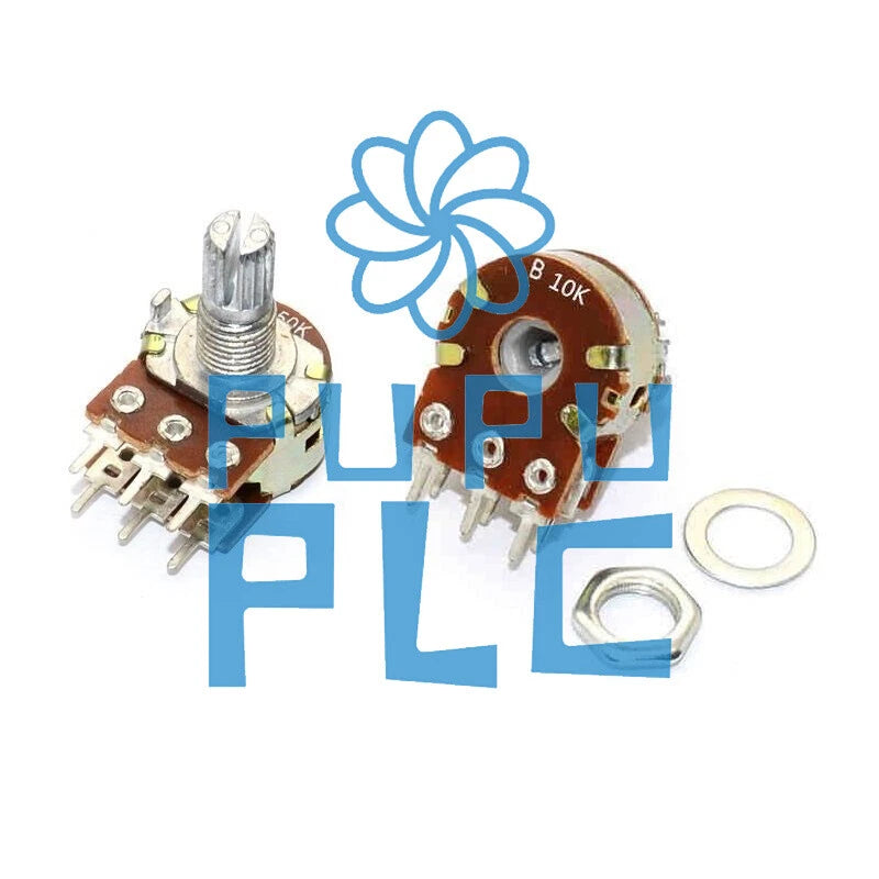 10PCS B10K Dual Stereo Potentiometer Pots Shaft S 15mm 6Pin M