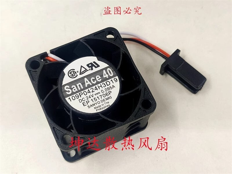 Sanyo 109P0424H3D19 DC24V 0.095A 4CM 3-Pin Cooling Fan for Fanuc