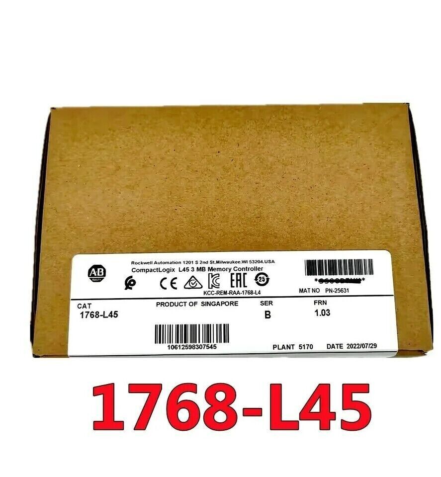 New Factory Sealed AB 1768-L45 SER B 3 MB Memory Controller - COMPACTLOGIX
