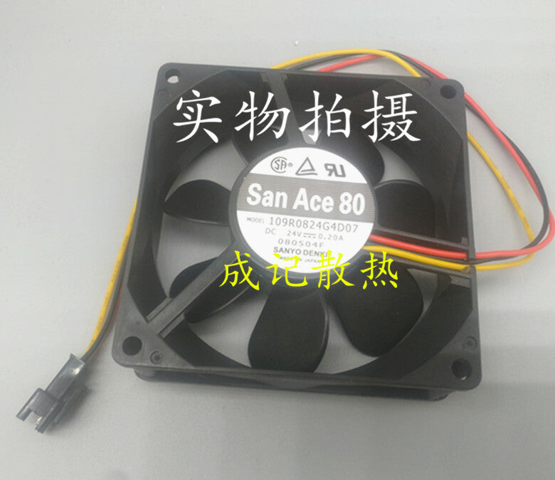 1pcs Sanyo 09R0824G4D07 24V 0.2A 8025 Inverter 3-wire cooling fan