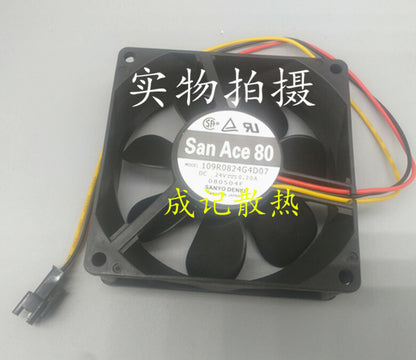 1pcs Sanyo 09R0824G4D07 24V 0.2A 8025 Inverter 3-wire cooling fan