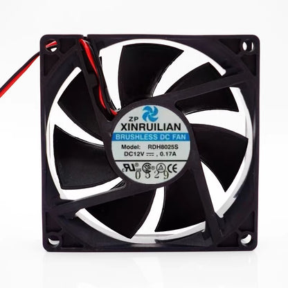 1PCS RDH8025S 8025 DC12V 0.17A 8CM 2-wire silent inverter cooling fan
