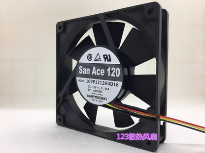 SANYO 109P1212H4D16 DC12V 0.45A 3-Wire Axial Cooling Fan