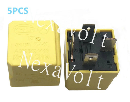 5PCS HELLA 4RD007794-00 A0025421419 Automotive Relay 12V Yellow