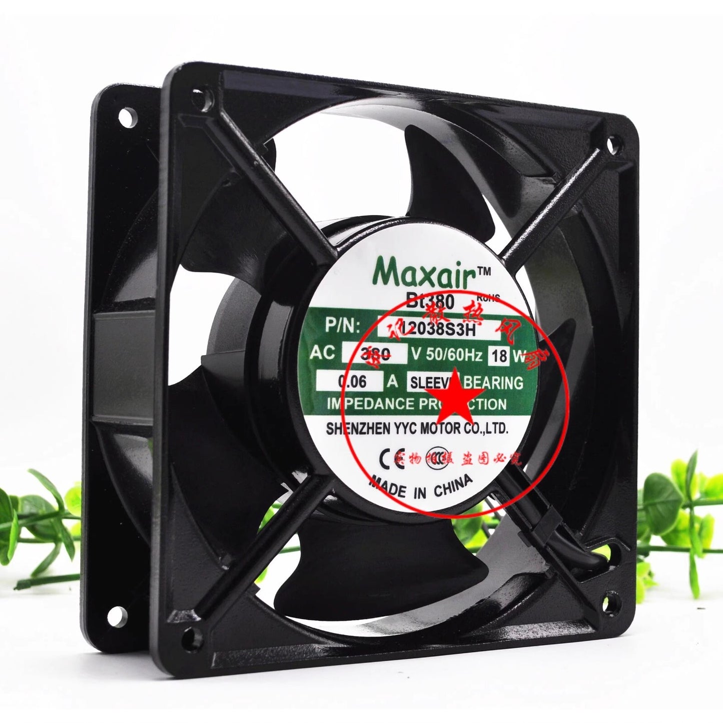 Maxair BT380 12038S3H 12038 AC380V 18W 0.06A 12CM Metal Cooling Fan