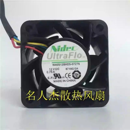 NIDEC W40S12BHD5-07Z76 4028 12V 0.75A 4-wire inverter cooling fan