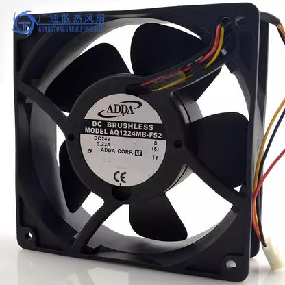 ADDA AQ1224MB-F52 DC24V 0.23A 12CM IP55 3-Pin Waterproof Cooling Fan