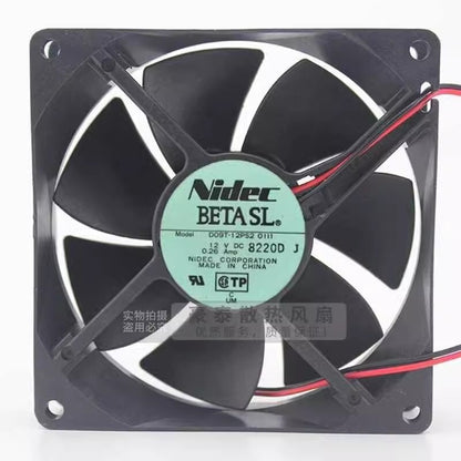 NIDEC D09T-12PS2 0111 9025 DC12V 0.26A 9CM 2-Wire Ball Cooling Fan