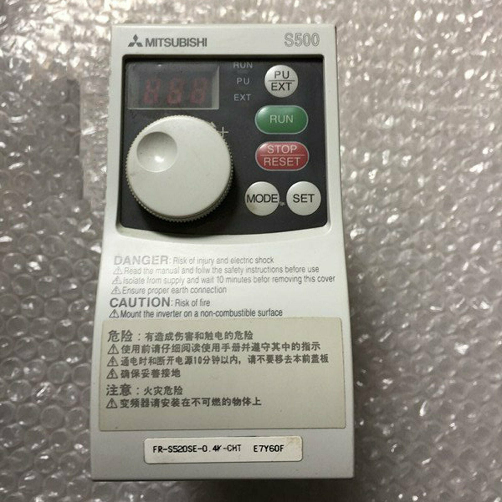 Mitsubishi Inverter FR-S520SE-0.4K-CHT Used, Good Condition - ONE