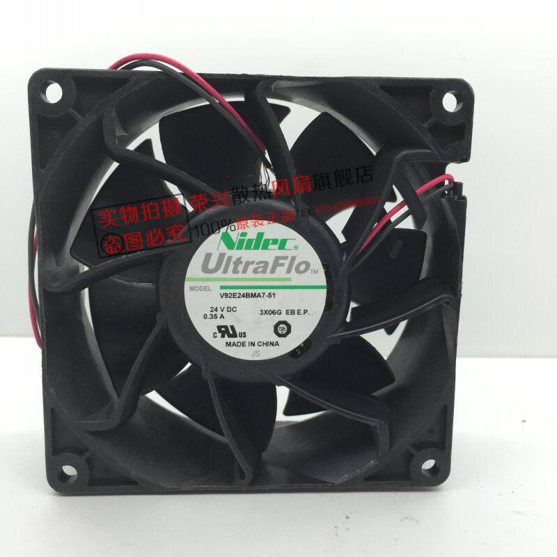 NIDEC V92E24BMA7-51 24V 0.35A 9cm 2-wire inverter cooling fan