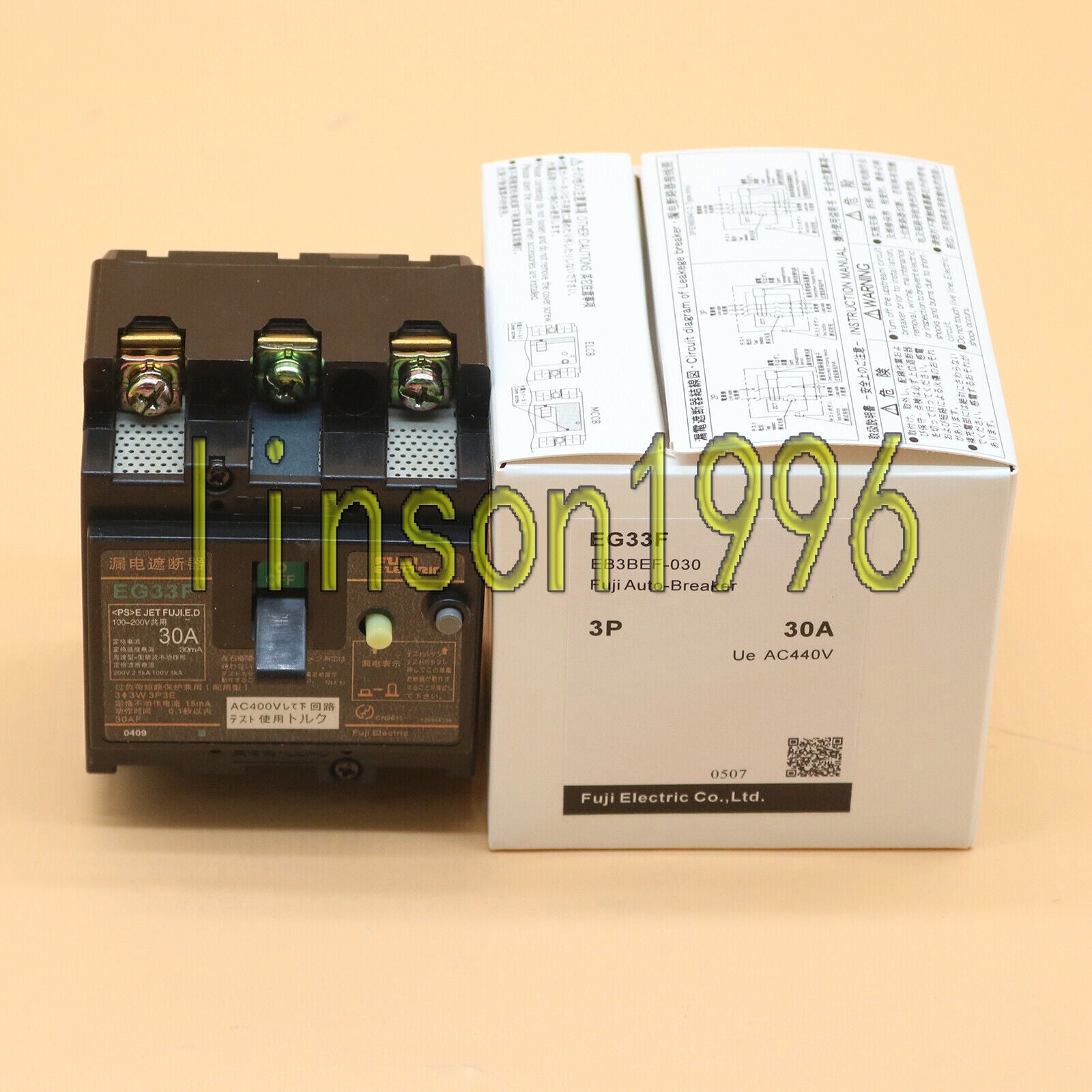 New One For FUJI EG33F 3P 30A Circuit Breaker In Box - FUJI