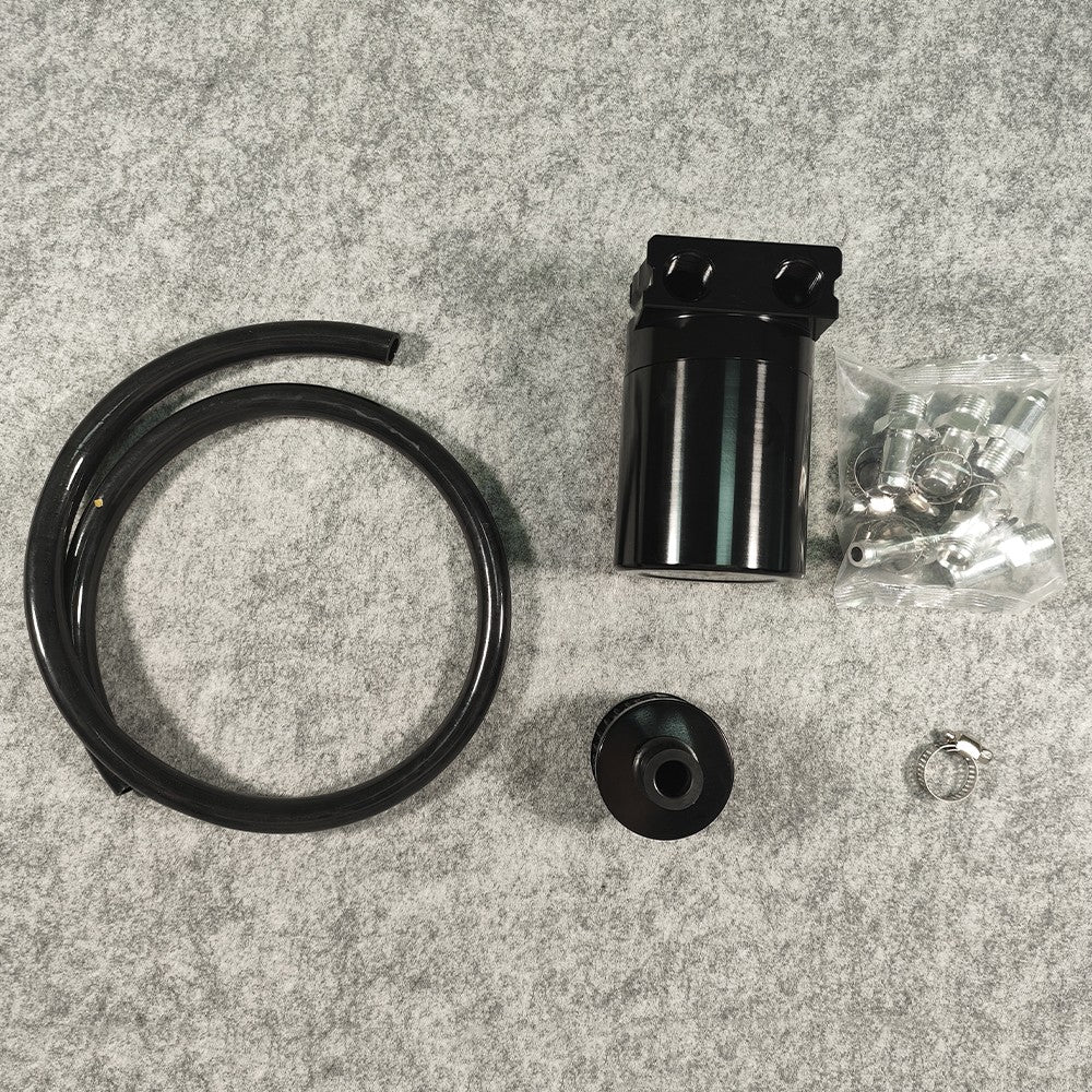 Universal Oil Catch Can Kit Reservoir Baffled Tank with Breather Filter Aluminum