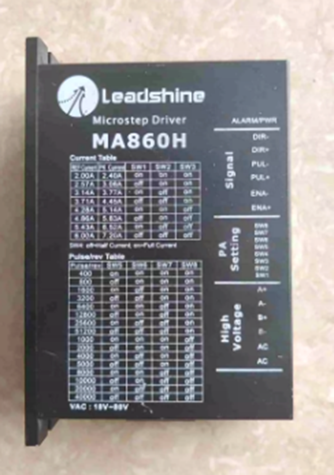 new  Leadshine MA860H 2,4 Phase Stepper Motor Drive Up to 80VAC/110VDC 7.2A Leadshine