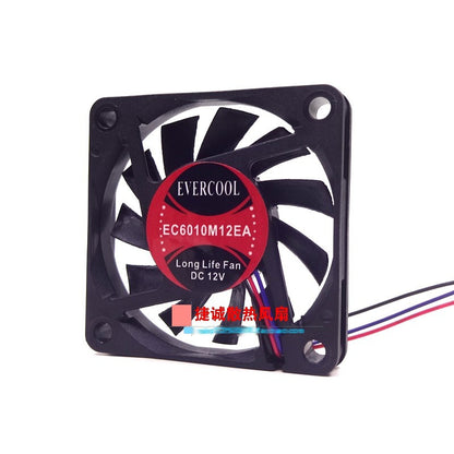 EVERCOOL EC6010M12EA 12V 6010 6CM 3-wire Dual Ball Case Cooling Fan