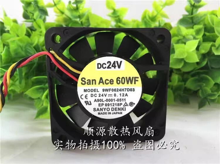 Sanyo SanAce60 9WF0624H7D03 DC24V 0.12A 3-Wire Silent Cooling Fan