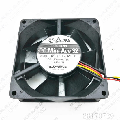 Sanyo 109P0912H2D10 9032 DC12V 0.31A 9CM 3-Wire Power Supply Cooling Fan