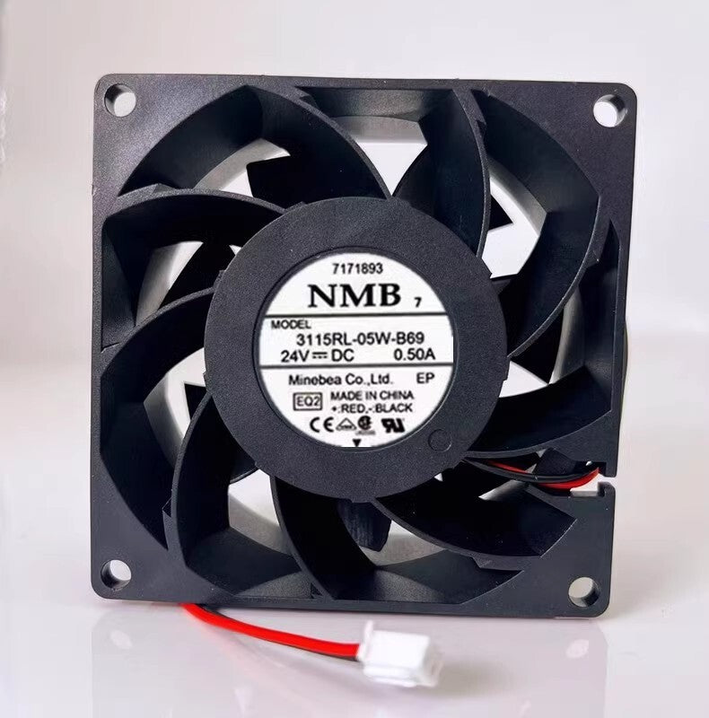 NMB 3115RL-05W-B69 8038 DC24V 0.50A 8CM 2-Wire Inverter Cooling Fan