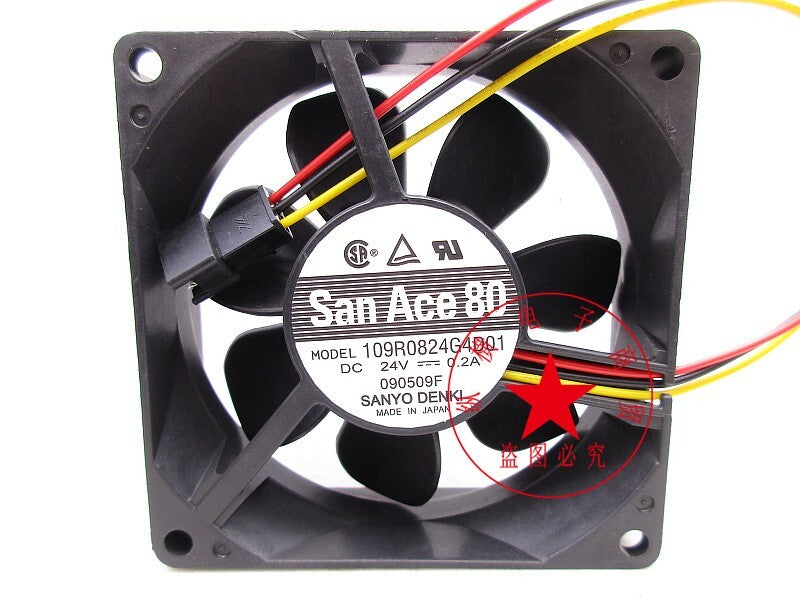 SANYO 109R0824G4D01 DC24V 0.2A 8CM 3-wire cooling fan
